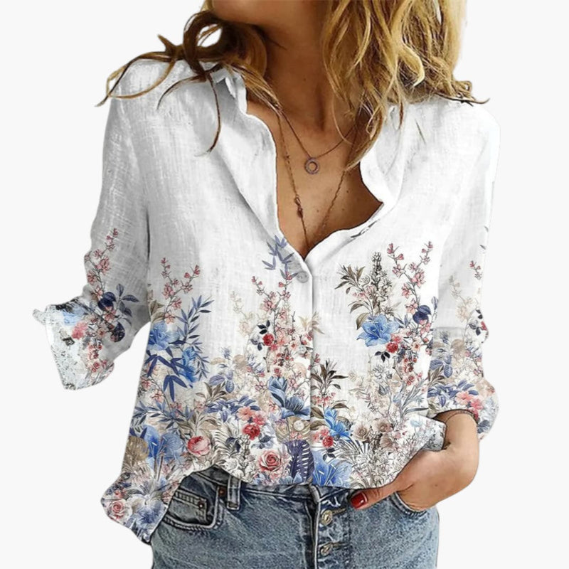 Dam Blus | Oversized | V-Ringad | Sommar