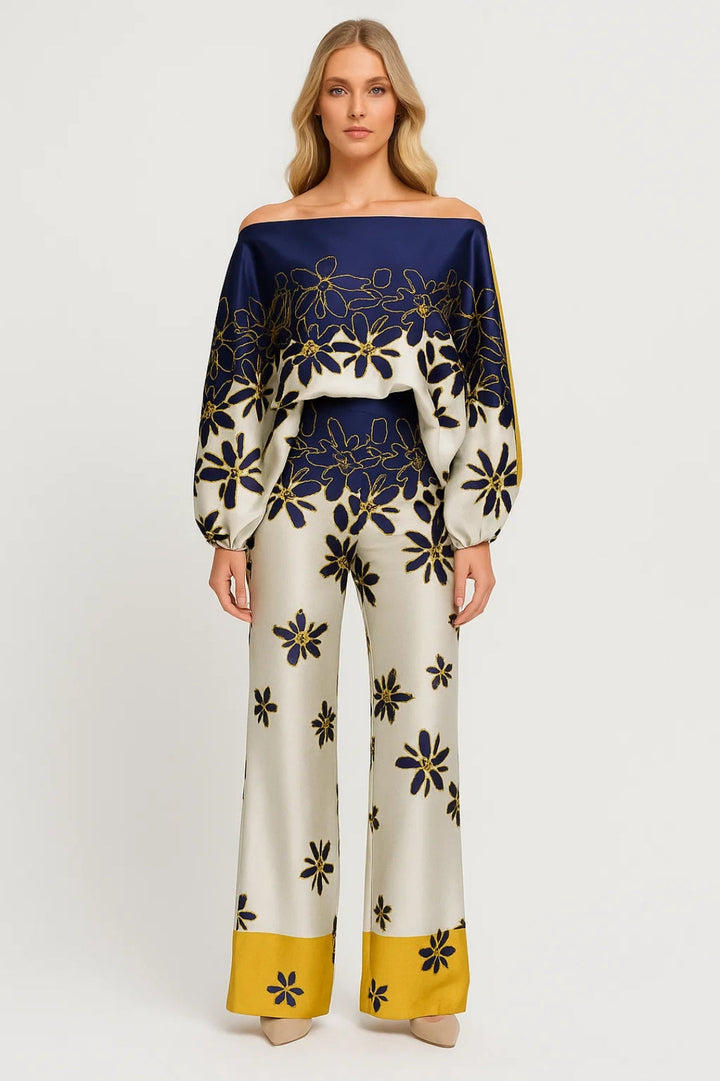 Dam Set | Elegant Wijde Pijpen | Off Shoulder | Sommar