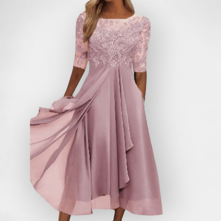 Elegant Midi-Klänning Dam | Feminin Silhuett | Tidlös &amp; Stilfull Design