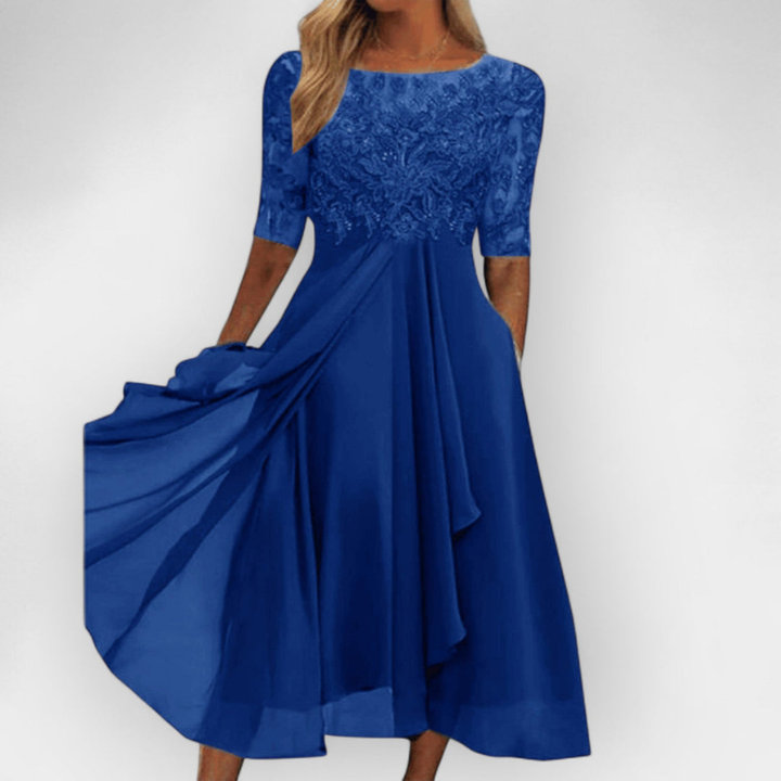 Elegant Midi-Klänning Dam | Feminin Silhuett | Tidlös &amp; Stilfull Design