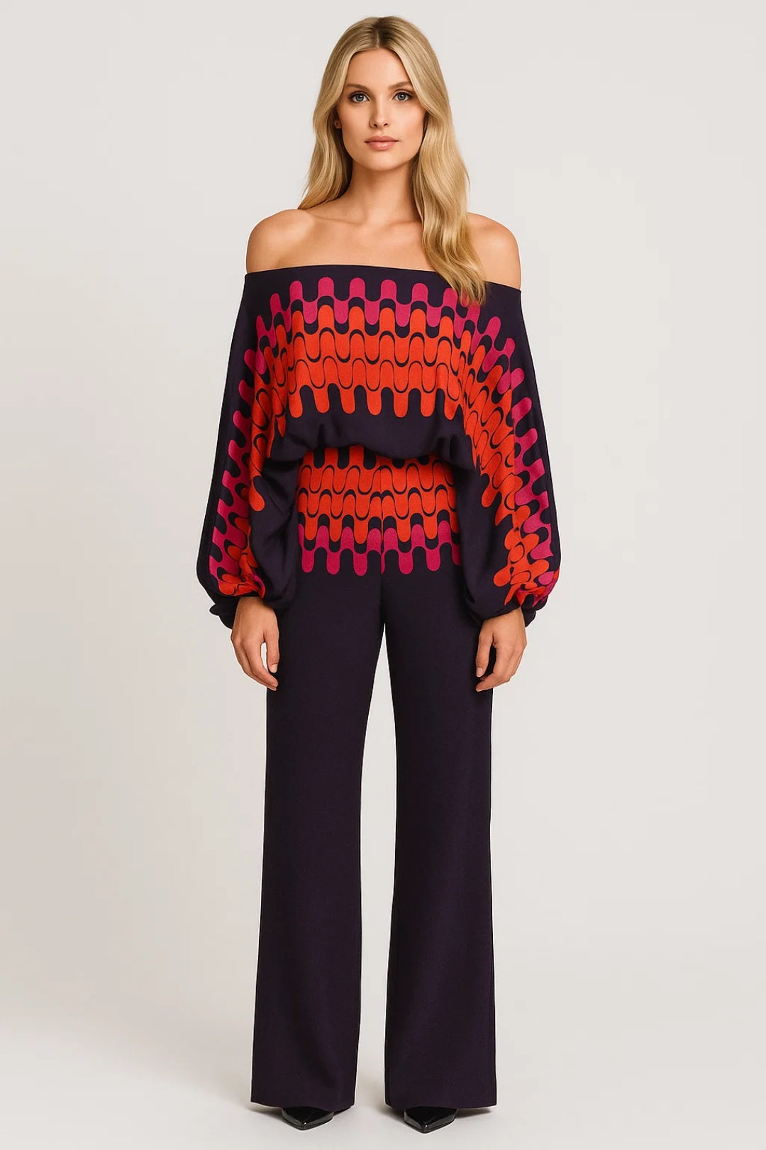 Dam Set | Elegant Wijde Pijpen | Off Shoulder | Sommar