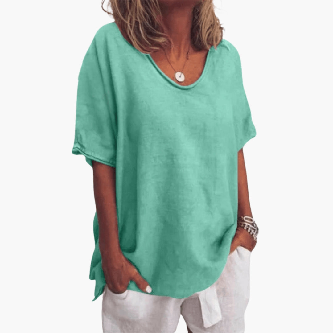 Dam Topp | Oversized | Kort Ärm | Sommar