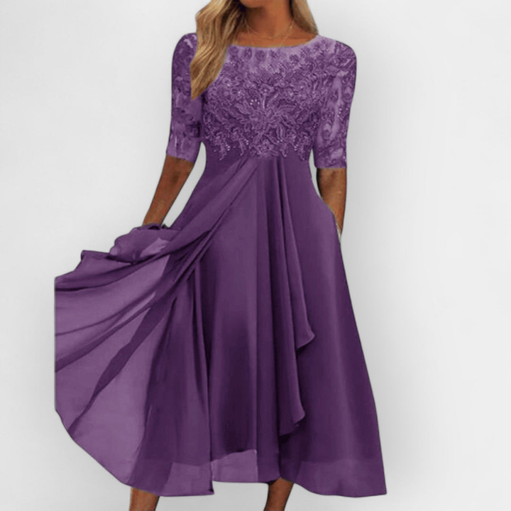 Elegant Midi-Klänning Dam | Feminin Silhuett | Tidlös &amp; Stilfull Design