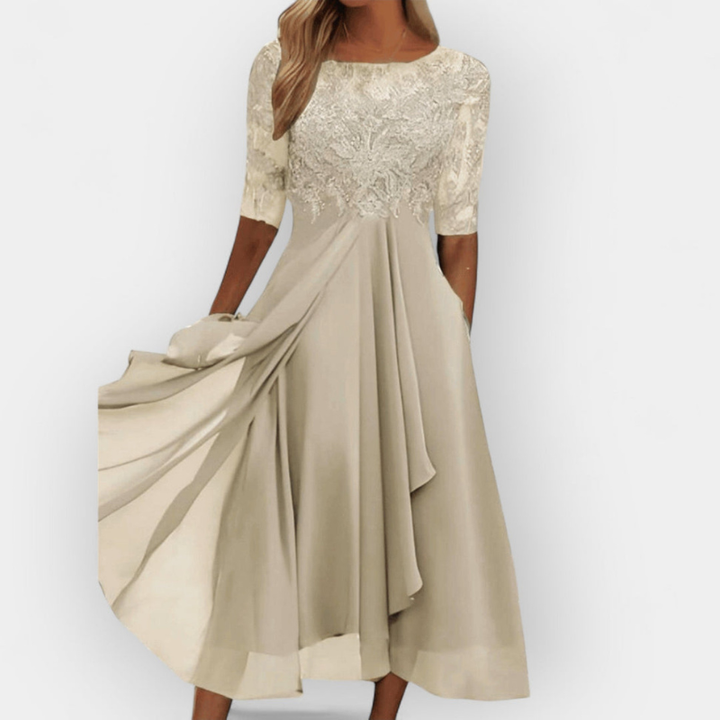 Elegant Midi-Klänning Dam | Feminin Silhuett | Tidlös &amp; Stilfull Design