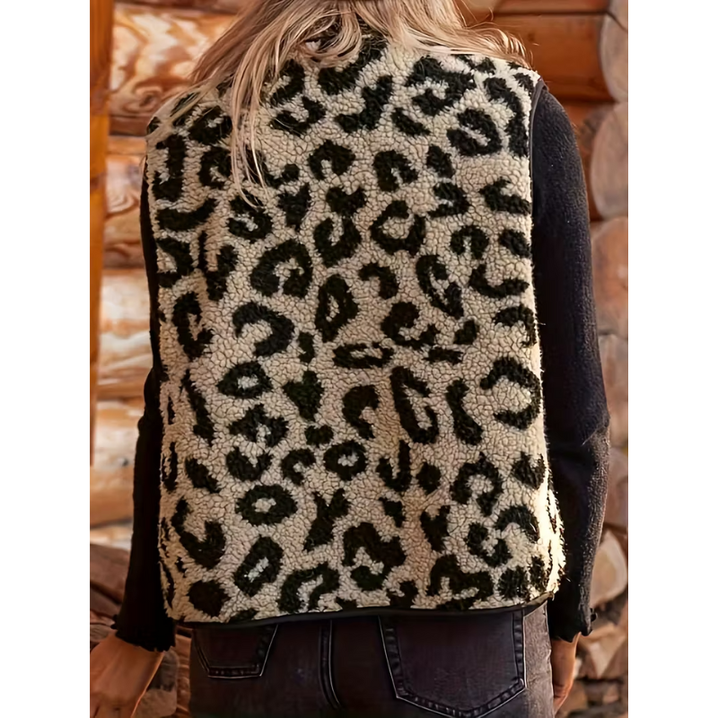 Leopardmönstrad Kofta Dam | Casual Kläder | Ärmlös