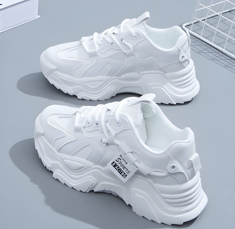 Dam Chunky Sneakers | Extra Bekväma & Trendiga | Tjock Sula | PU & Mesh