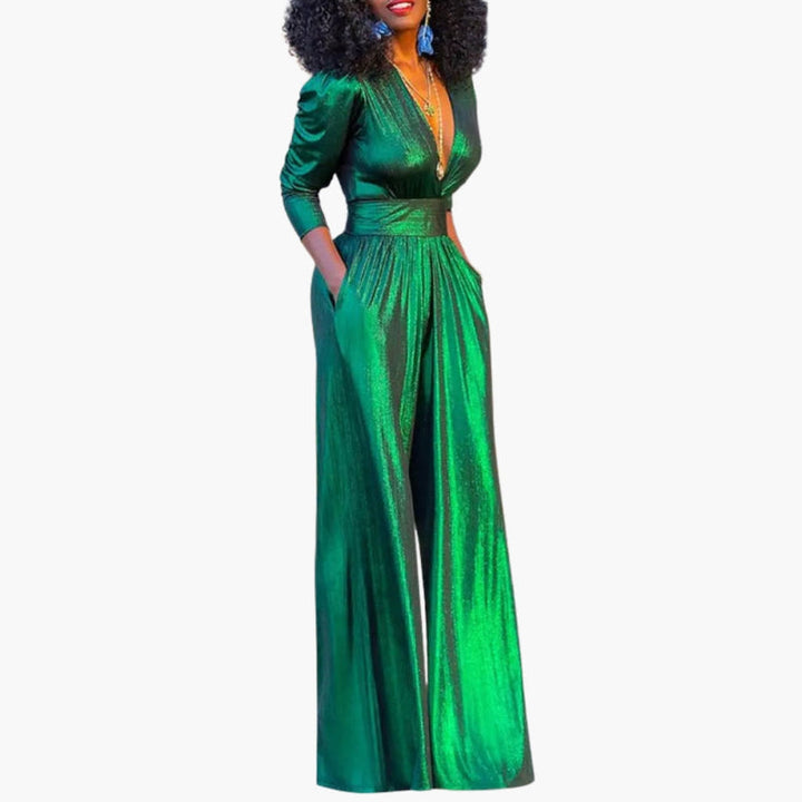 Dam Jumpsuit | Elegant | Djup V-ringning | Sommar