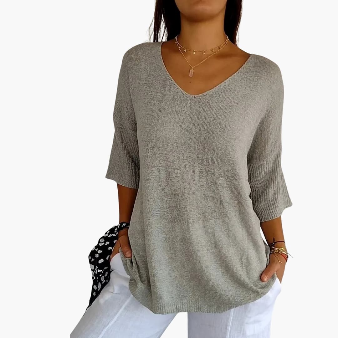 Dam Tröja | Oversized | V-Ringad | Sommar