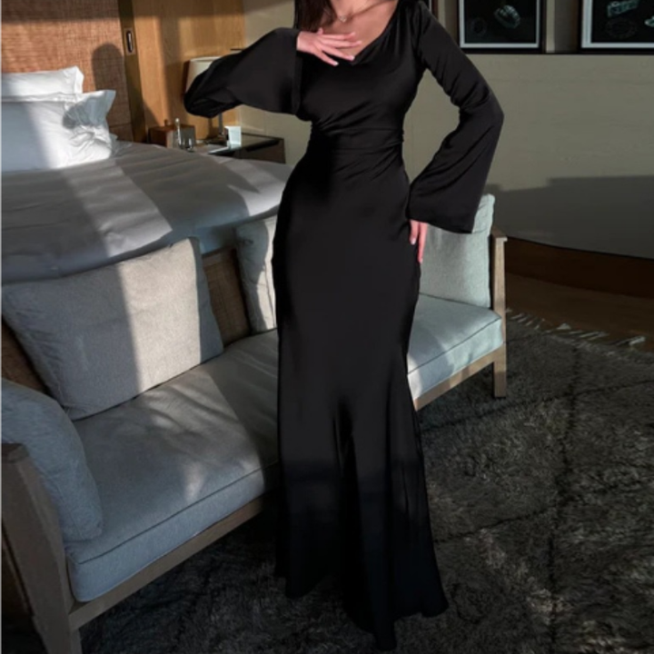 Festklänningar | Långärmad Bröllopsklänning Dam | Elegant Maxi Stil