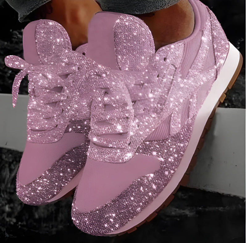 Sneakers Dam | Glittriga Mesh Skor | Casual Snörskor