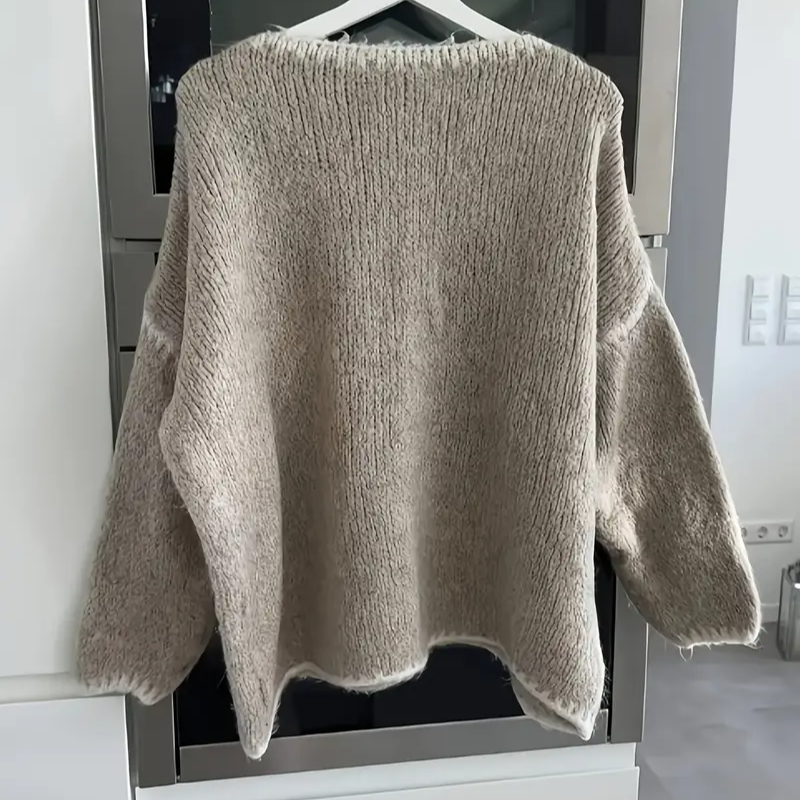 Stickad Tröja | Rundhalsad | Långärmad och Casual