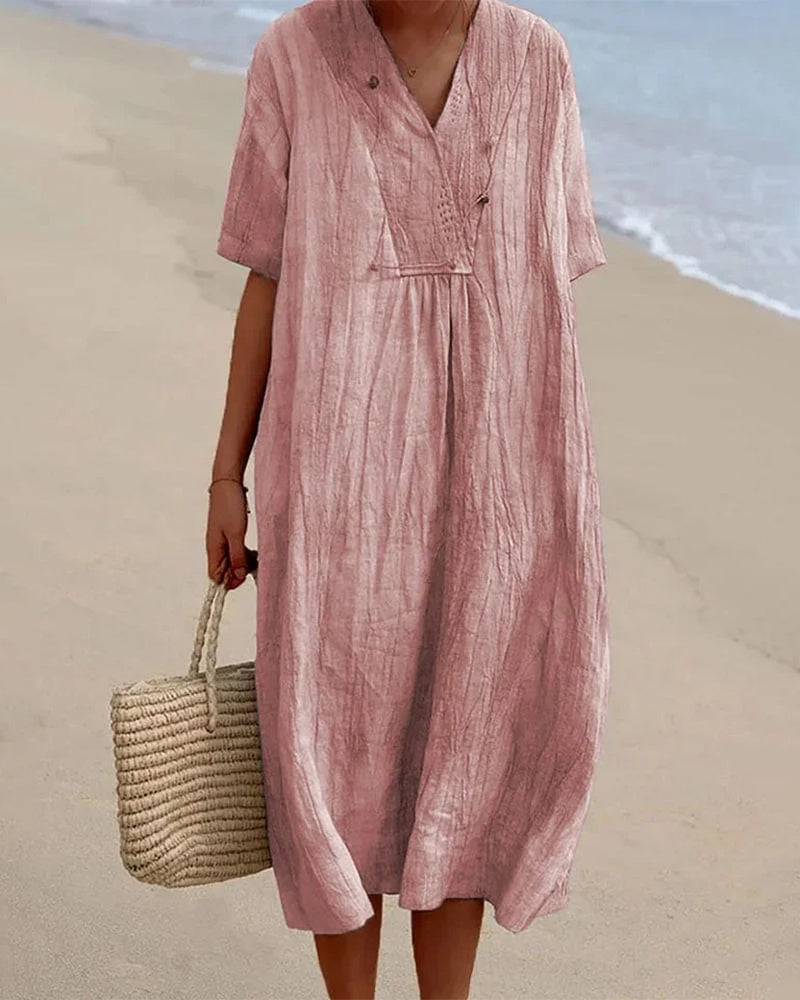 Dam Klänning | Oversized | V-ringad | Sommar