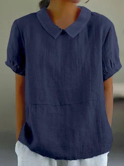 Dam Blus | Elegant | Med Krage | Sommar