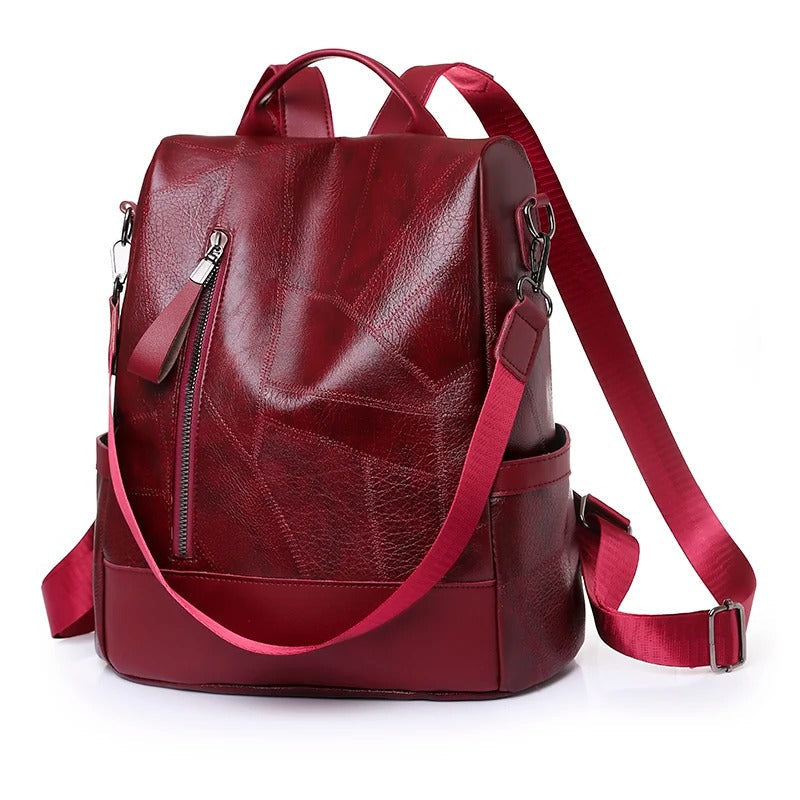 Ryggsäck för kvinnor | Stöldskyddad design | Elegant och rymlig | PU-läder
