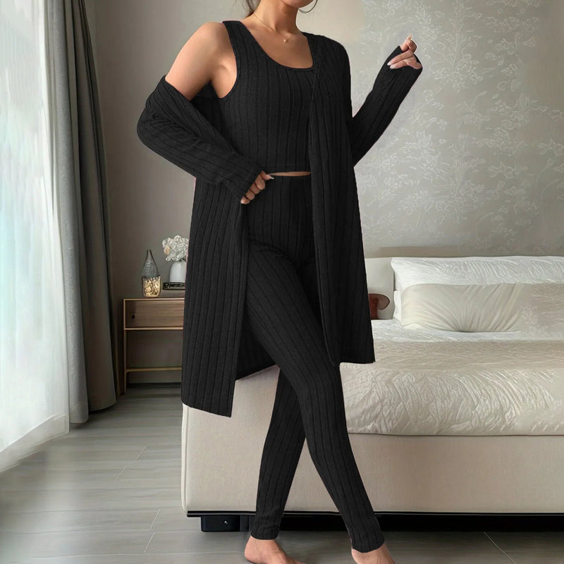 Loungewear-set för kvinnor | 3-delat | Stickat & mysigt | Ultimate Comfort
