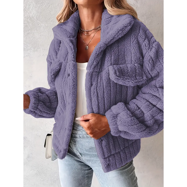 Vinterjacka Dam | Plushjacka i enfärgat | Casual och varm jacka