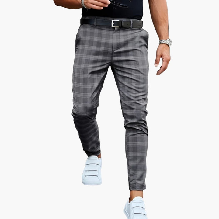 Herr Byxor | Slimfit | Rutigt Mönster | Sommar