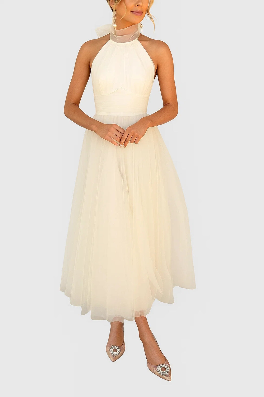 Dam Klänning | Elegant Figurnära | Hög Midja | Sommar