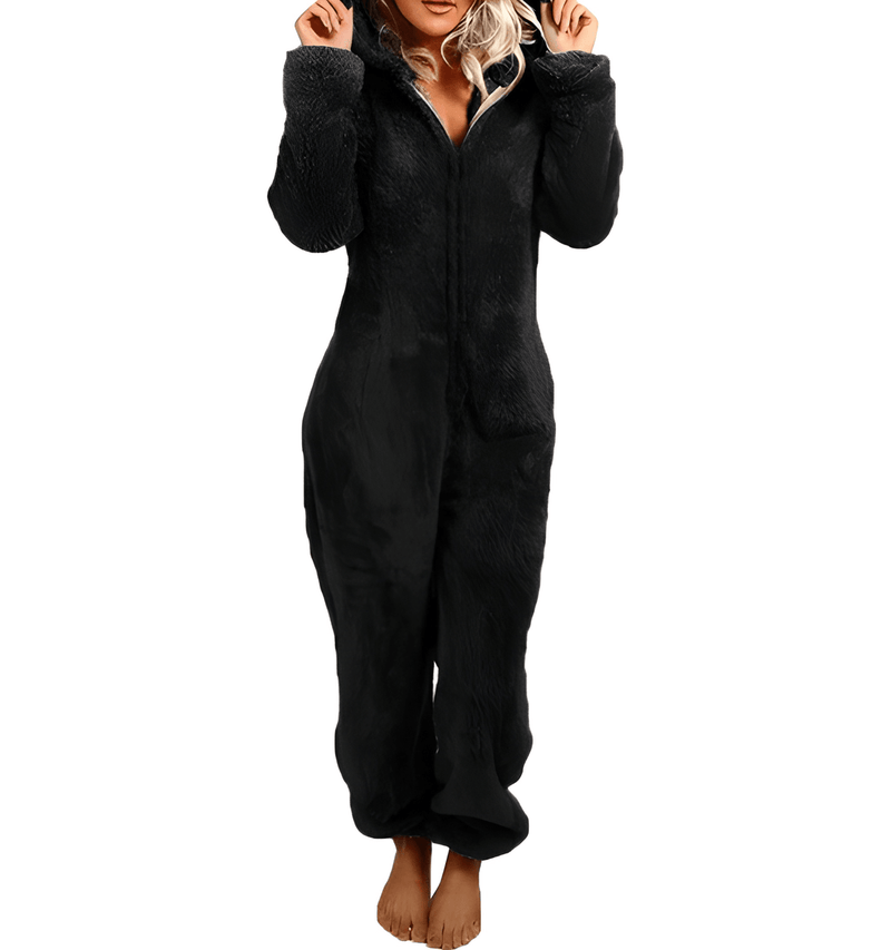 Jumpsuit för Dam | Tjock Fleecedräkt | Med Huva & Dragkedja | Mjuk & Varm Hemmadress