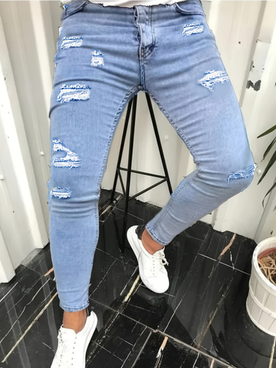 Herr Jeans | Slimfit | Ripped Detaljer | Sommar
