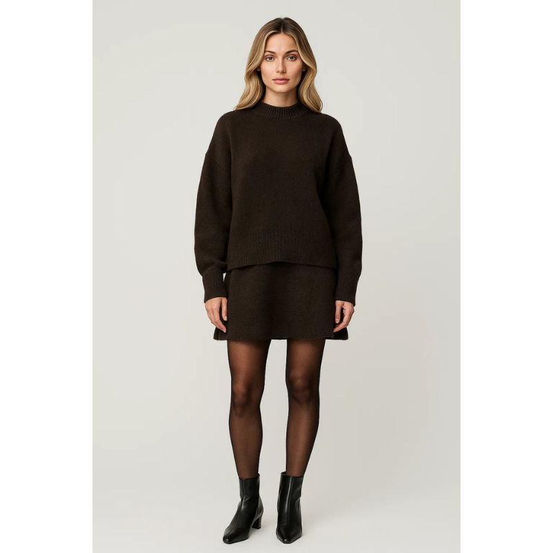 Damset | Rundhalsad tröja med kjol | Dam Kläder