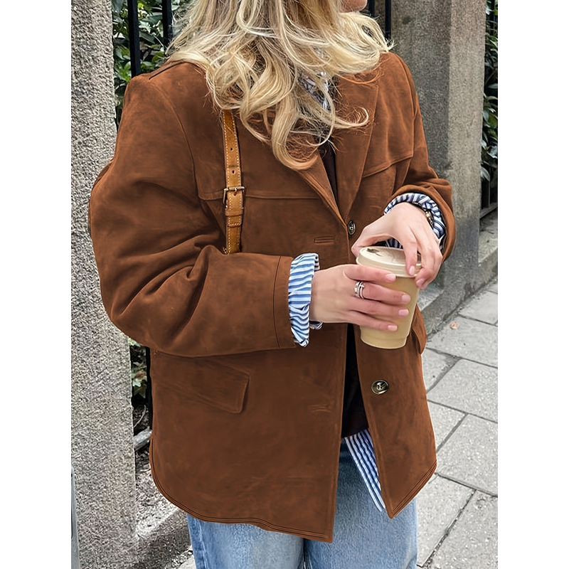 Vinterrock Dam | Vintage Blazerjacka med Knäppning | Elegant