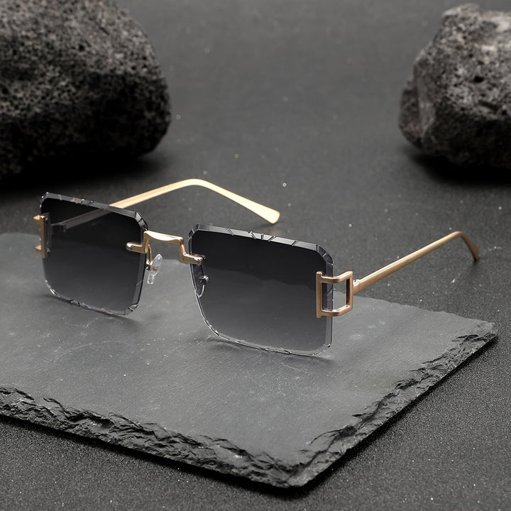 Herr Solglasögon | Retro Elegant | Kantig Design | Sommar