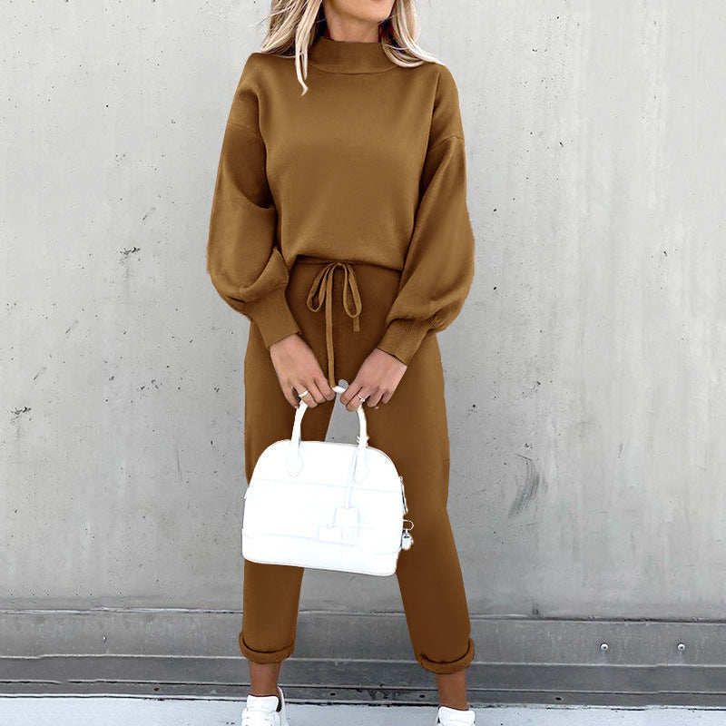 Tvådelat Set för Dam | Löst Sittande Sweatshirt & Pennbyxor | Bekväm Loungewear