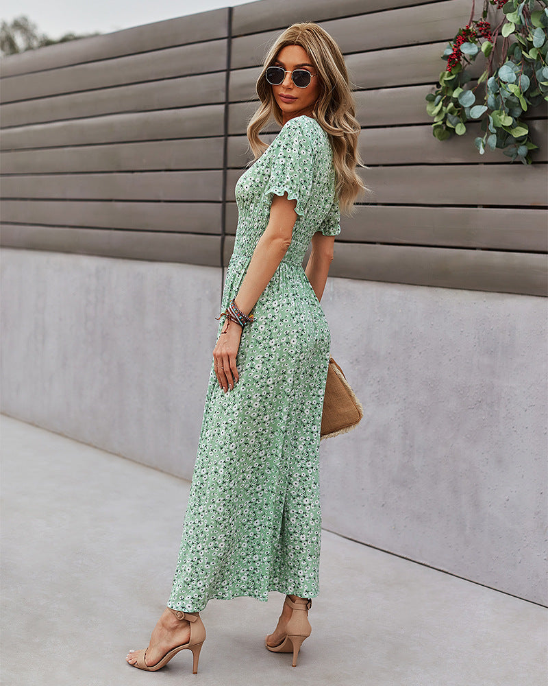 Midiklänning för kvinnor | Blommigt tryck | Boho Chic | Casual & Elegant
