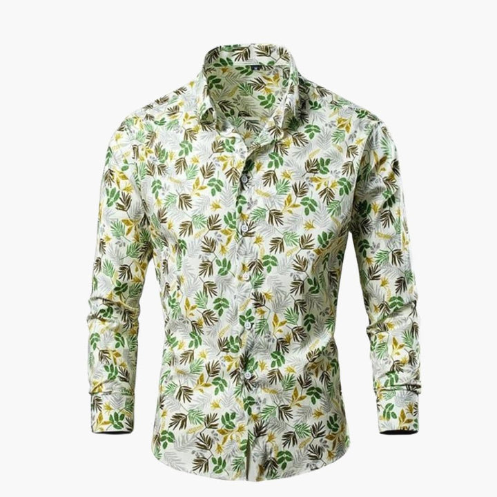 Herr Skjorta | Slimfit | Blommigt Mönster | Sommar
