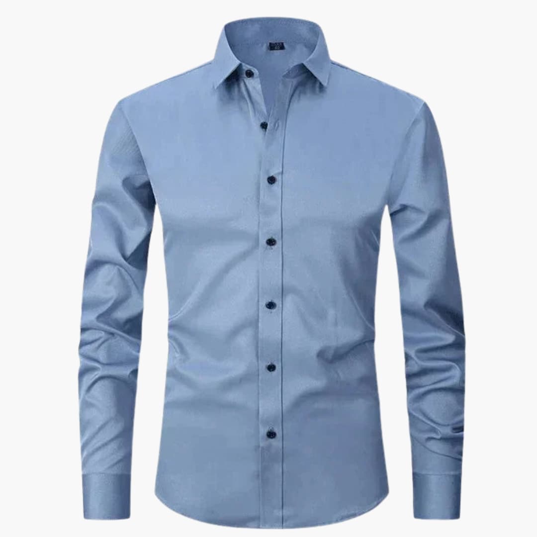Herr Skjorta | Slim Fit | Med Knappar | Sommar