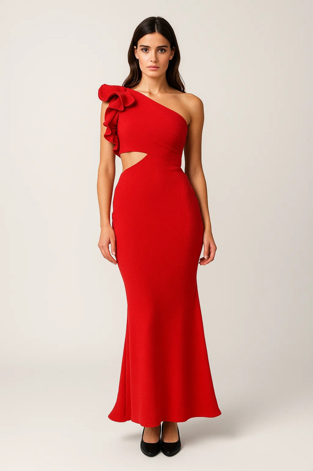 Dam Klänning | Figurnära Midi | One Shoulder | Sommar