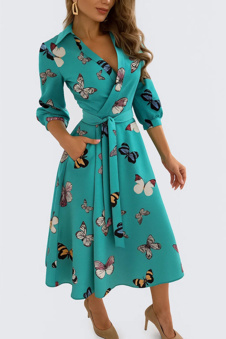 Dam Klänning | Elegant | Met Ceintuur Midi | Sommar