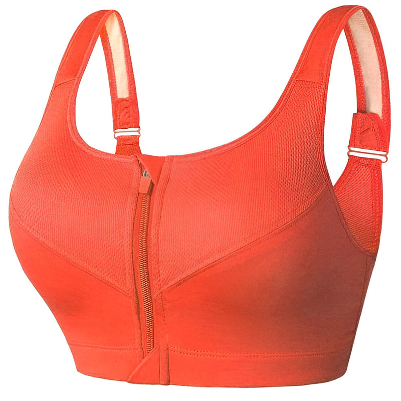 Dam Sport-BH | Frontdragkedja & Justerbara Band | Plus Size & Shockproof | Träning & Yoga