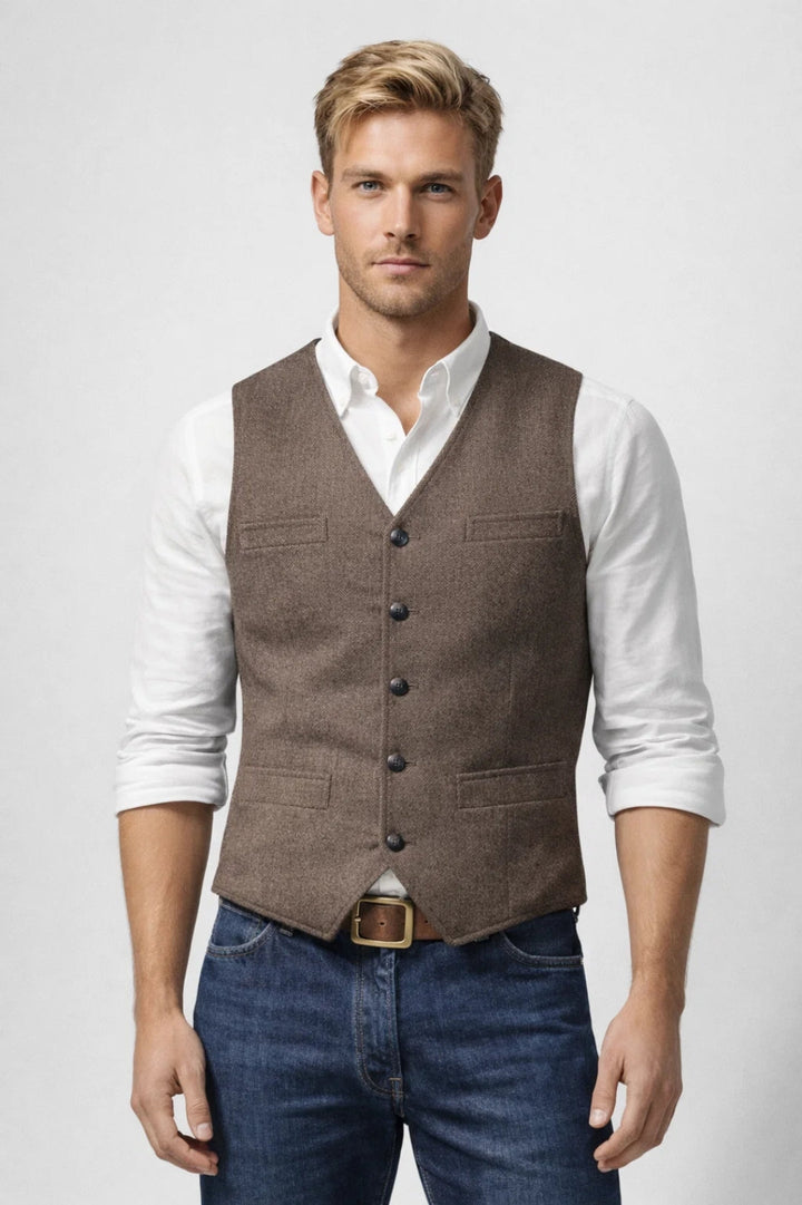 Herr Gilet | Slimfit | Med Knappar | Elegant