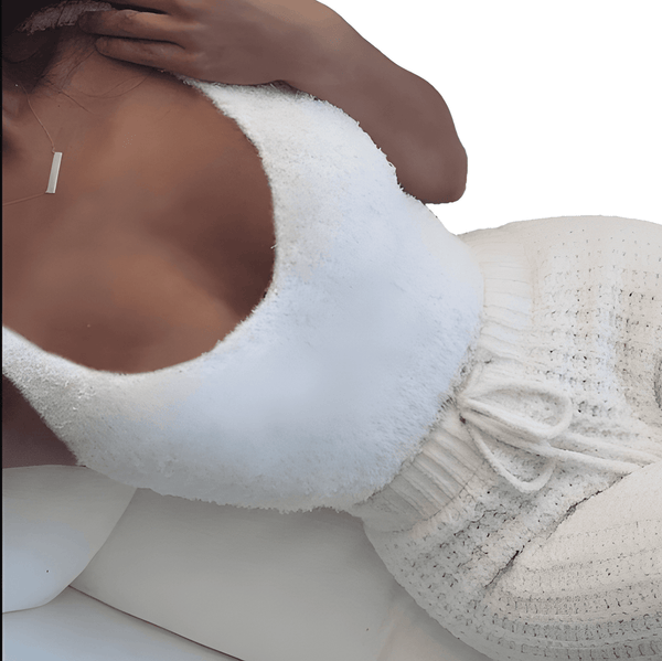 Stickat Loungewear Set för Dam | 3-delars Set | Varm Fleece Sherpa | Stilrent & Mysigt