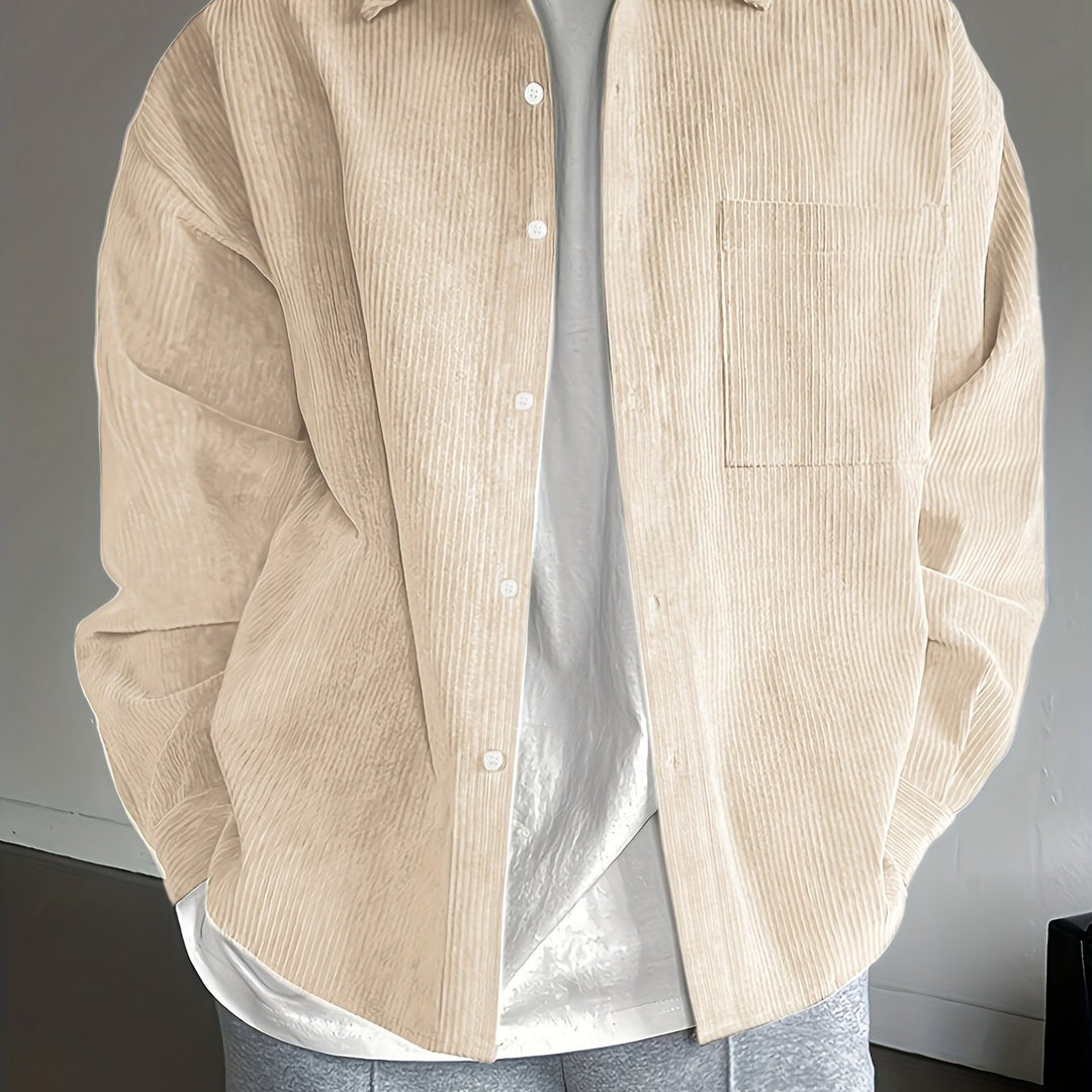Herr Skjorta | Oversized | Med Knappar | Sommar