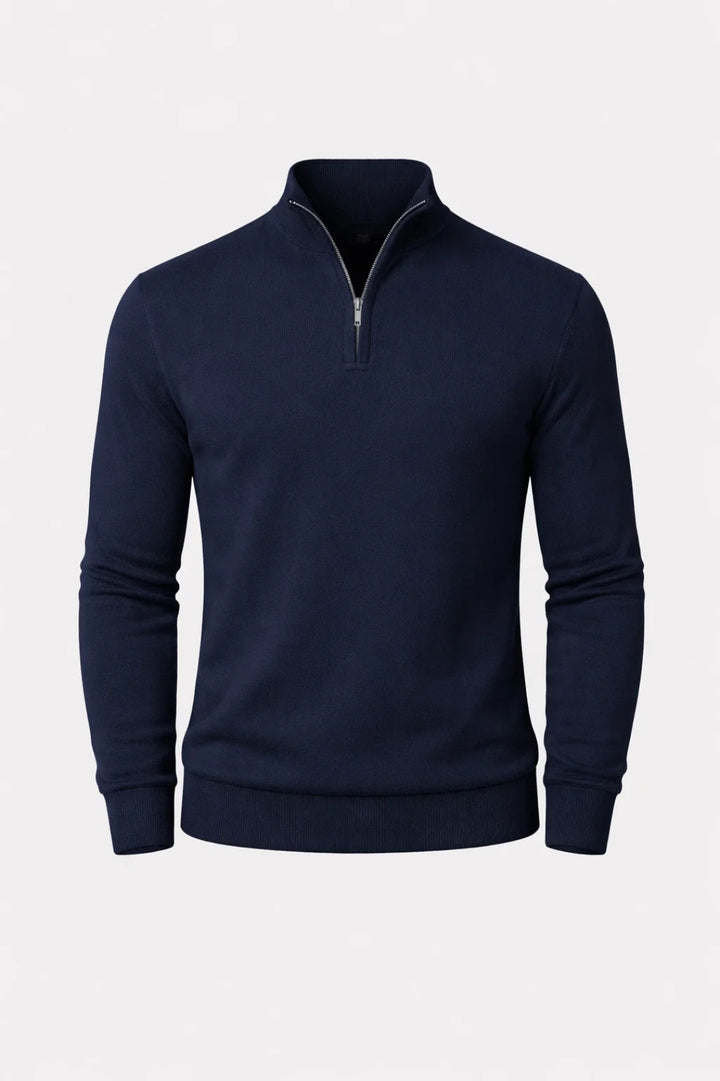 Herr Tröja | Slimfit Elegant | Halv Dragkedja