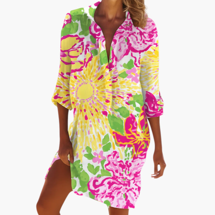 Dam Klänning | Oversized | Med Knappar | Sommar
