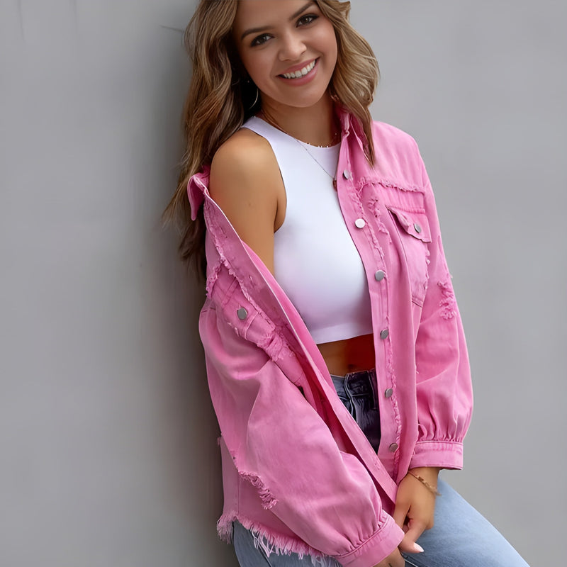 Vinterjacka Dam | Boho-jeansjacka | Oversized casual stil