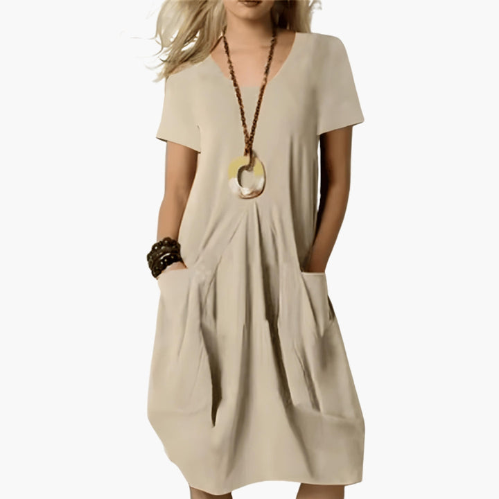Dam Klänning | Oversized | Med Fickor | Sommar