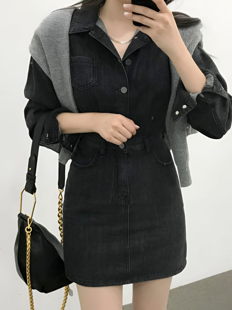 Denimklänning för kvinnor | Snygg och smickrande | Mångsidig design