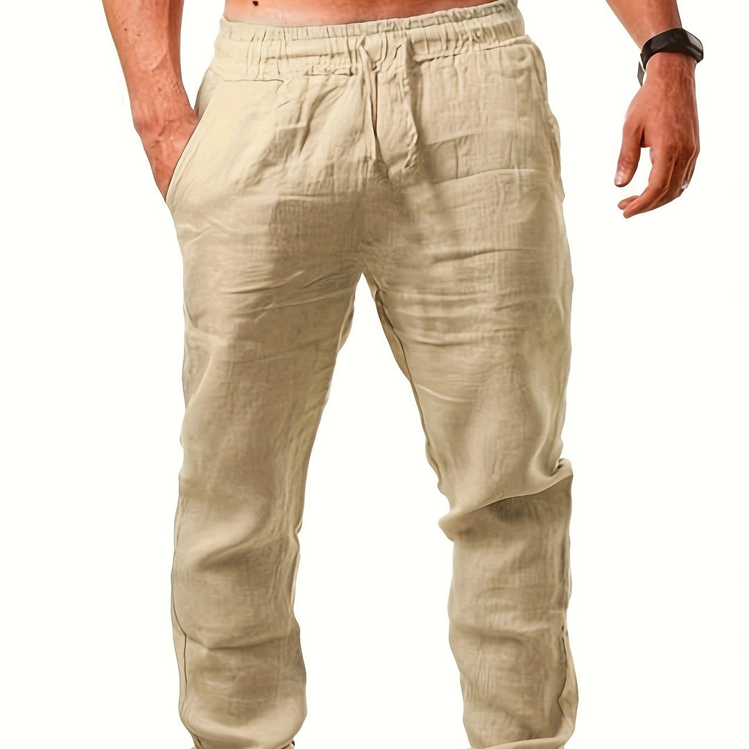 Herr Byxor | Straight | Elastisk Midja | Sommar