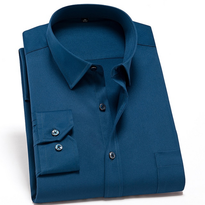 Herr Skjorta | Slimfit Elegant | Med Knappar | Sommar