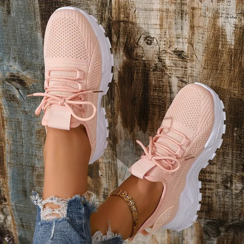 Sneakers för kvinnor | Sommar Mesh & Snörning | Bekväma låga löparskor