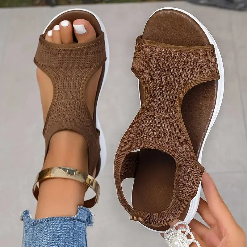 Sandaler för kvinnor | öppen tå | andningsaktiv design | tjock gummisula