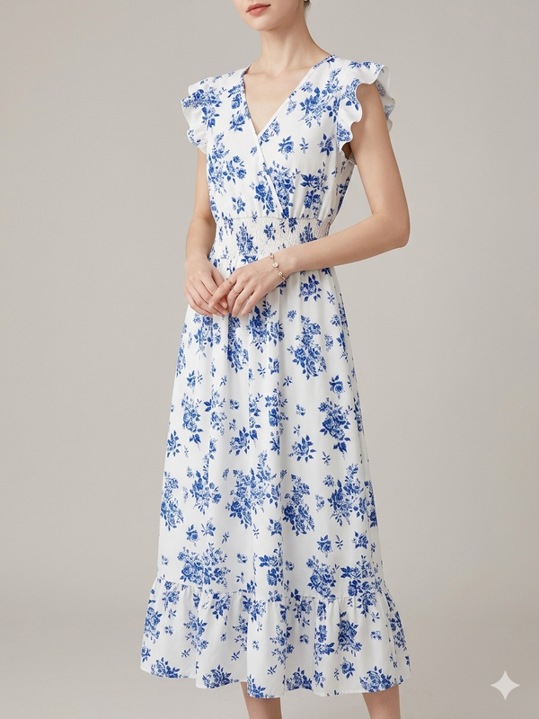 Dam Klänning | Elegant | V-ringning | Sommar