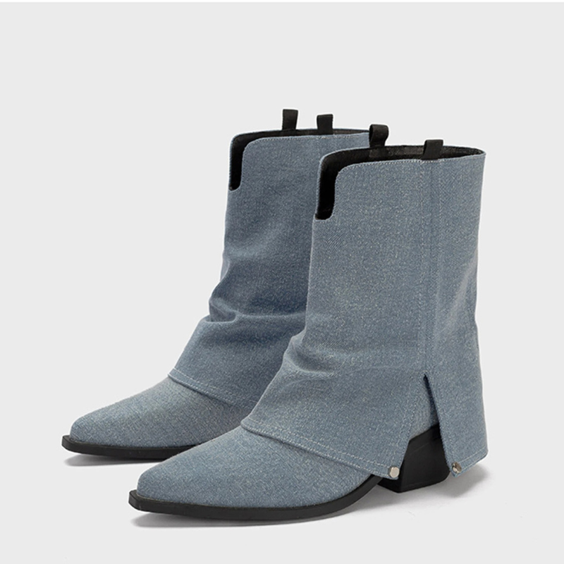 Damskor | Retro Cowboyboots | Puntig Tå