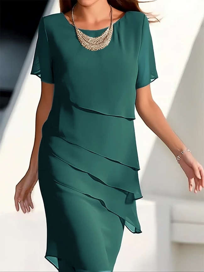 Dam Klänning | Elegant | Kort Ärm | Sommar