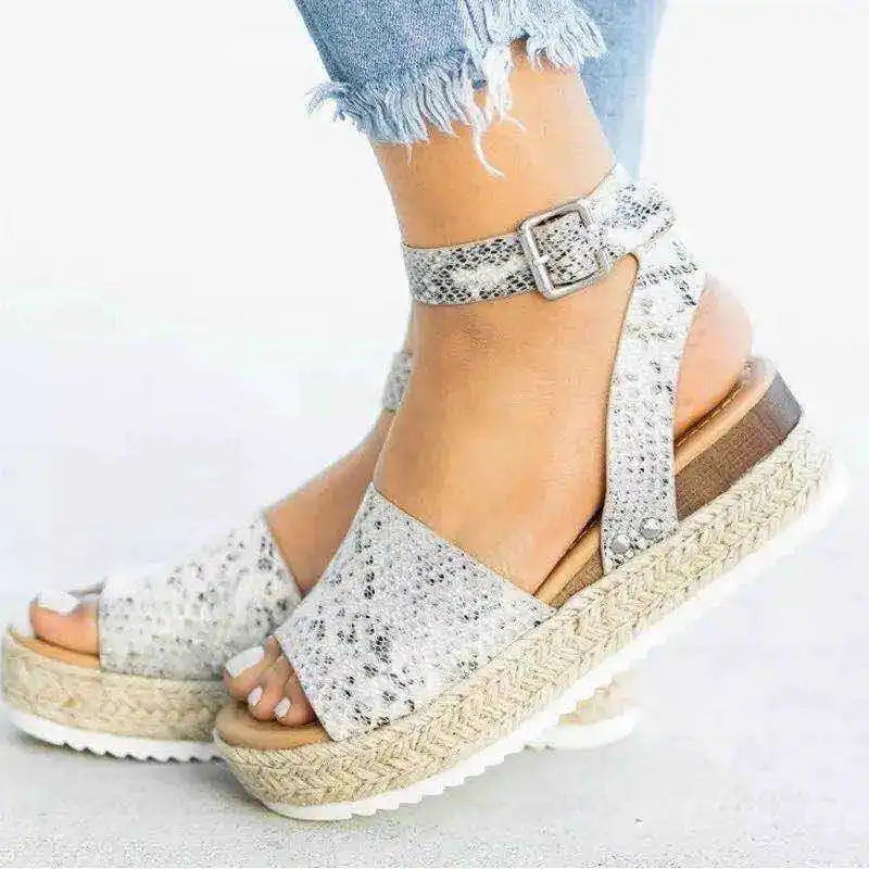 Flipflops med plattform för kvinnor | Hemp Rope Sleeve Heel | Trendy & bekväm | Sommardesign